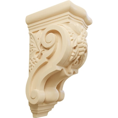 Ekena Millwork 3 1/2"W x 4 3/8"D x 7 7/8"H Small Grape Bunches Corbel, Maple COR03X04X07GRMA